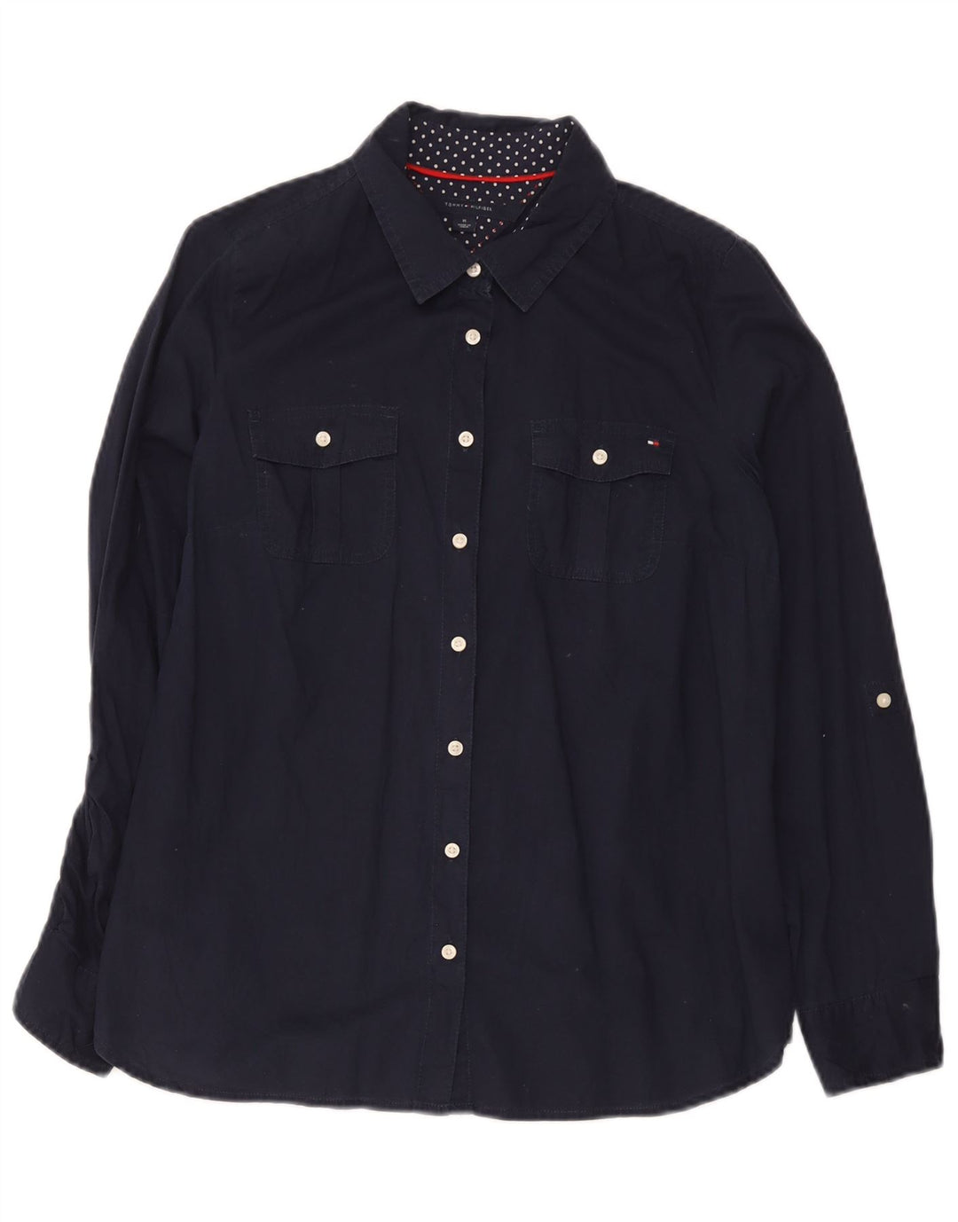 Tommy Hilfiger Chemise Femme UK 14 Bleu Marine Moyen