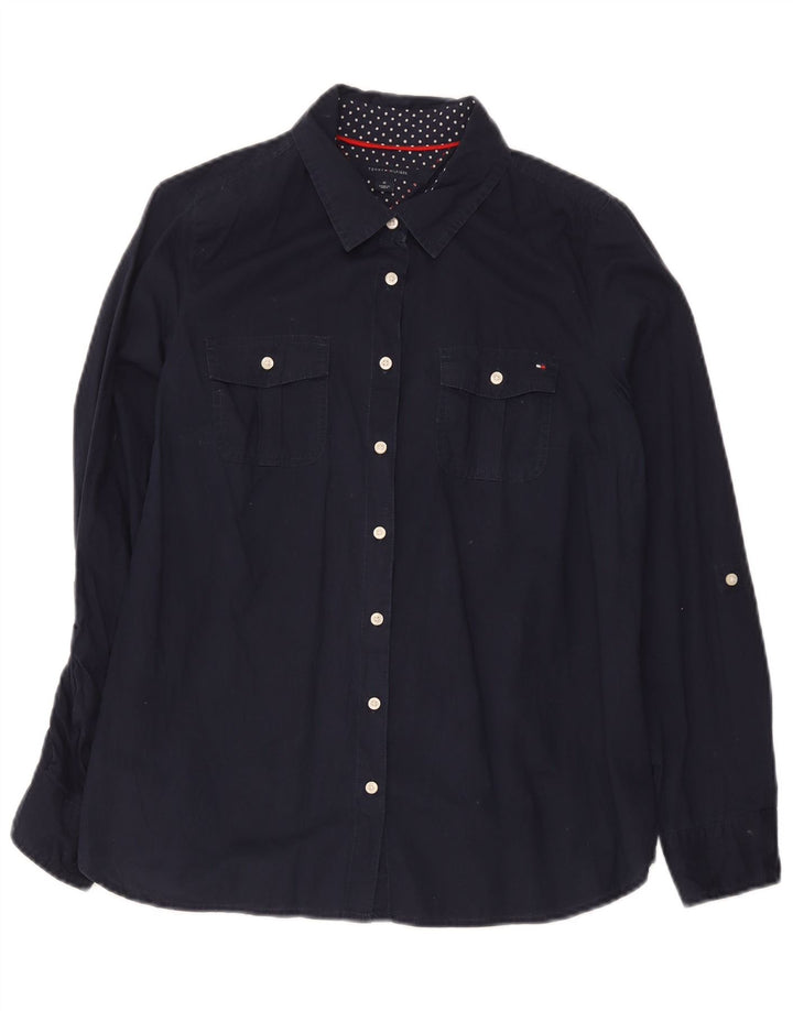 Tommy Hilfiger Chemise Femme UK 14 Bleu Marine Moyen