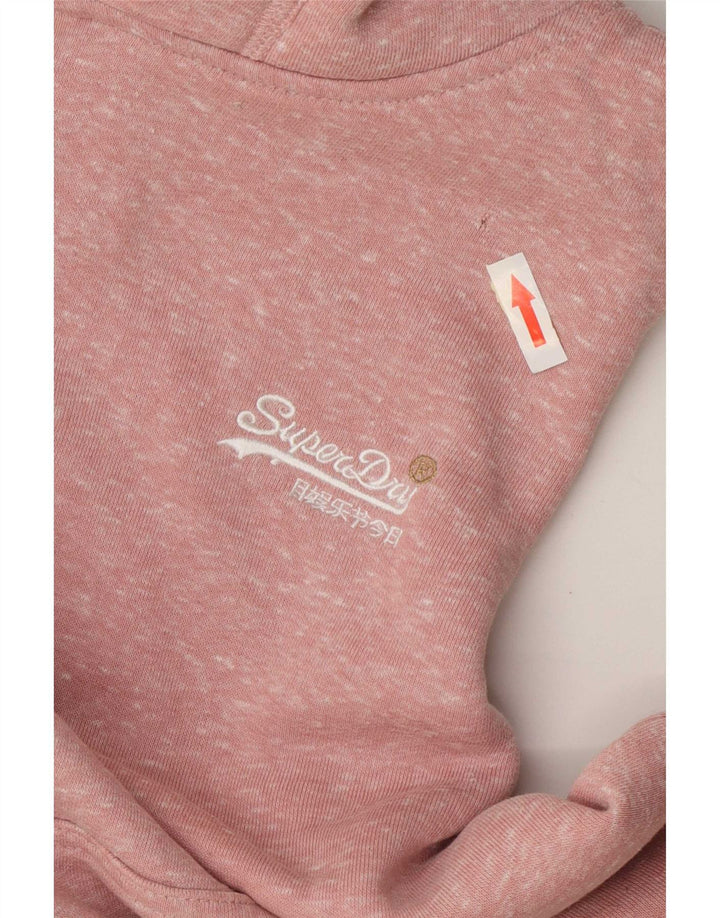 Superdry Pull à capuche pour femme UK 12 Polyester moucheté rose moyen