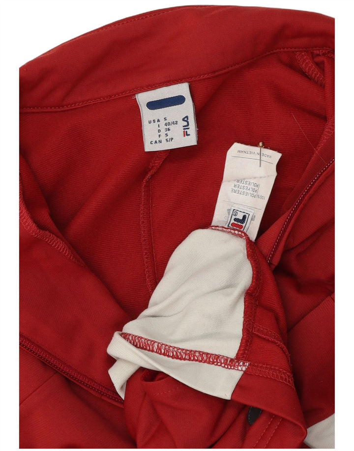 FILA Veste de survêtement surdimensionnée pour femme UK 10 Small Rouge Colourblock