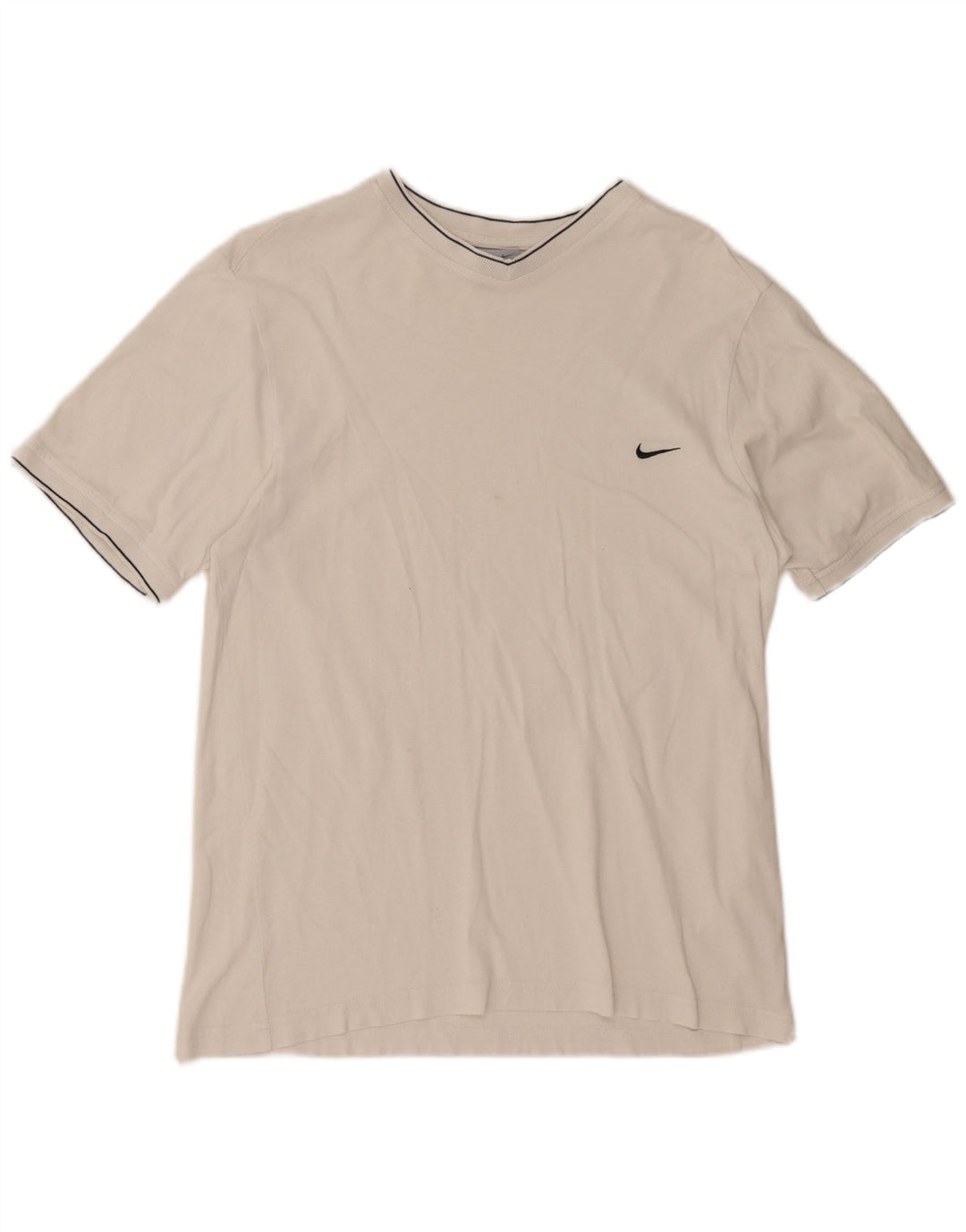 NIKE Mens T-Shirt Top UK 39/41 Medium White Cotton