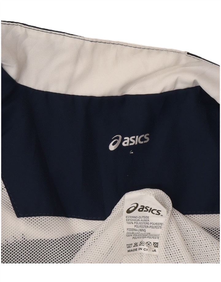 Asics Veste de survêtement sans manches pour hommes, grand, bleu marine, colour block