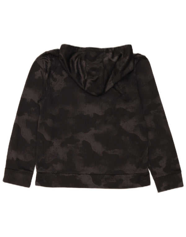 Adidas Boys Graphic Hoodie Jumper 10-11 Years Medium Black Camouflage