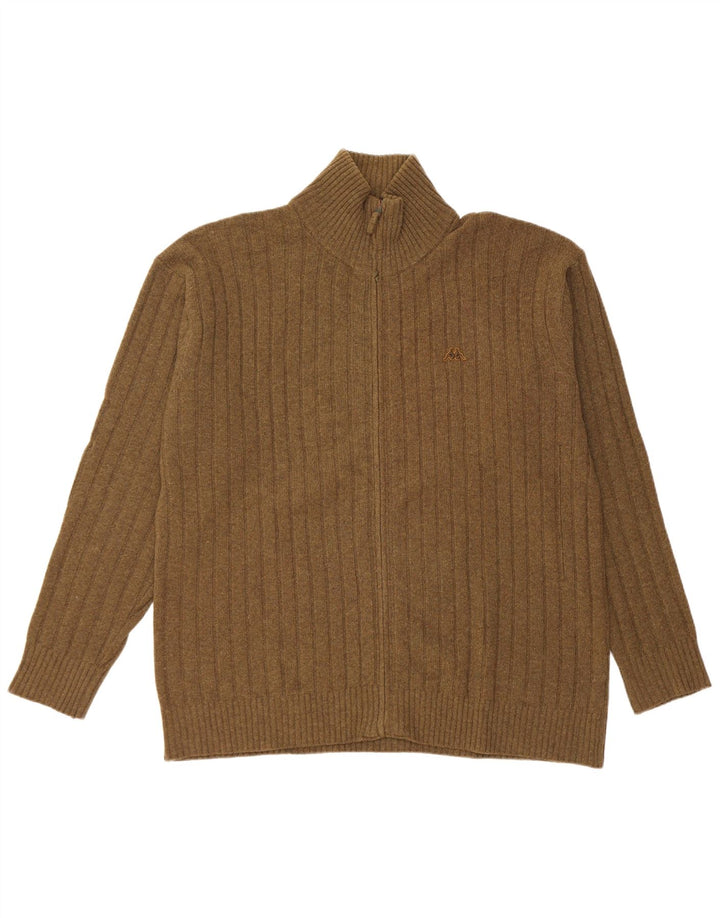 Kappa Cardigan pour homme en laine kaki 2XL