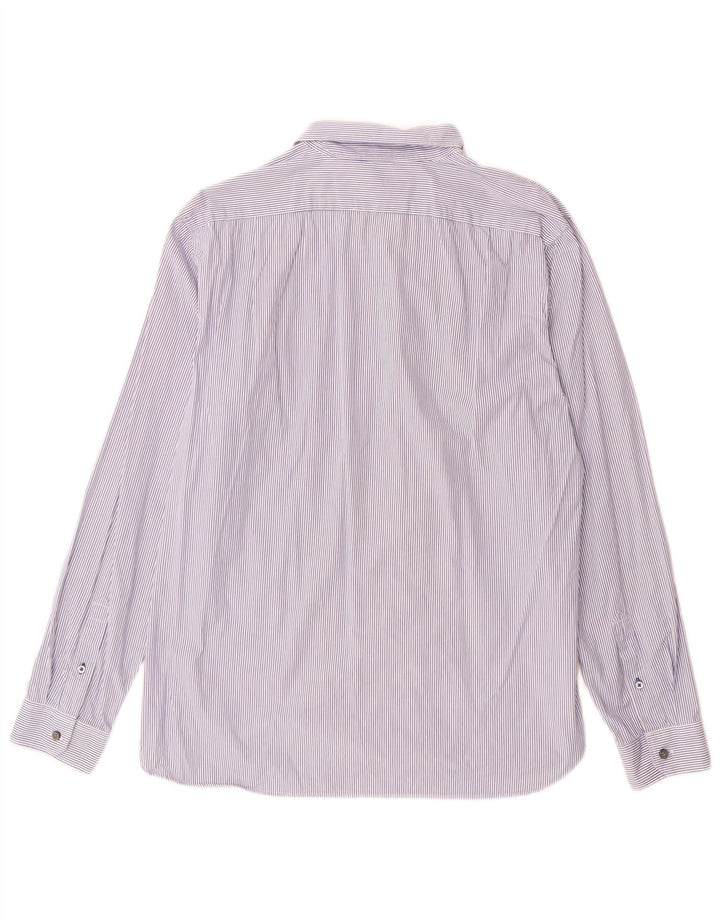 American Eagle Chemise cintrée pour homme en coton à rayures bleues