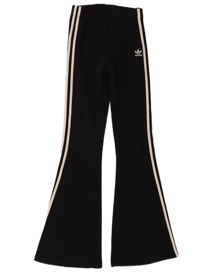 ADIDAS Leggings évasés pour femmes UK 6 XS Noir Polyester