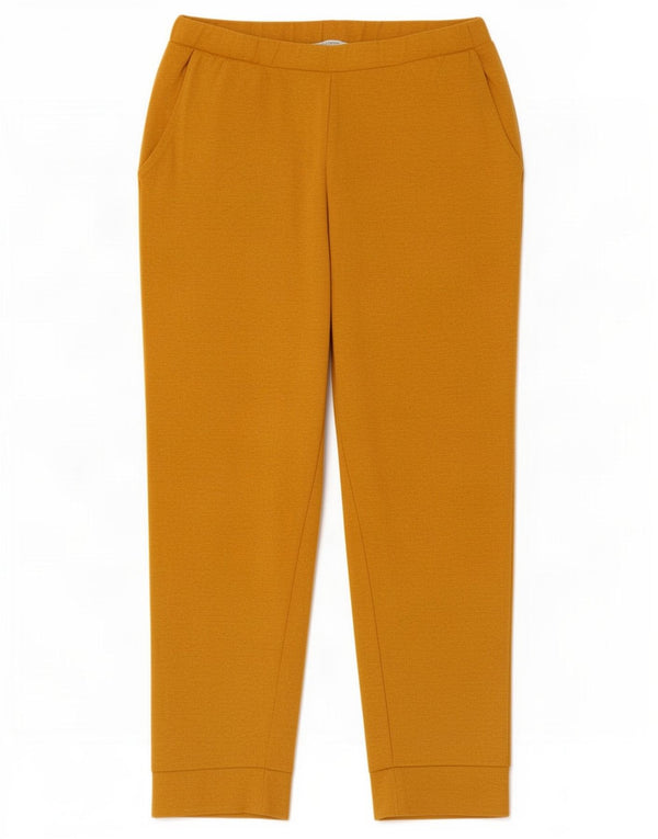Zara Pantalon de survêtement pour femme en coton jaune moyen UK 44