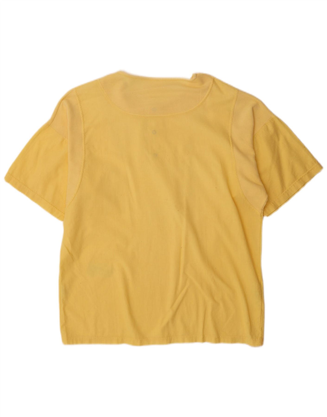 Portobello's Chemise pull à manches courtes pour homme en coton jaune