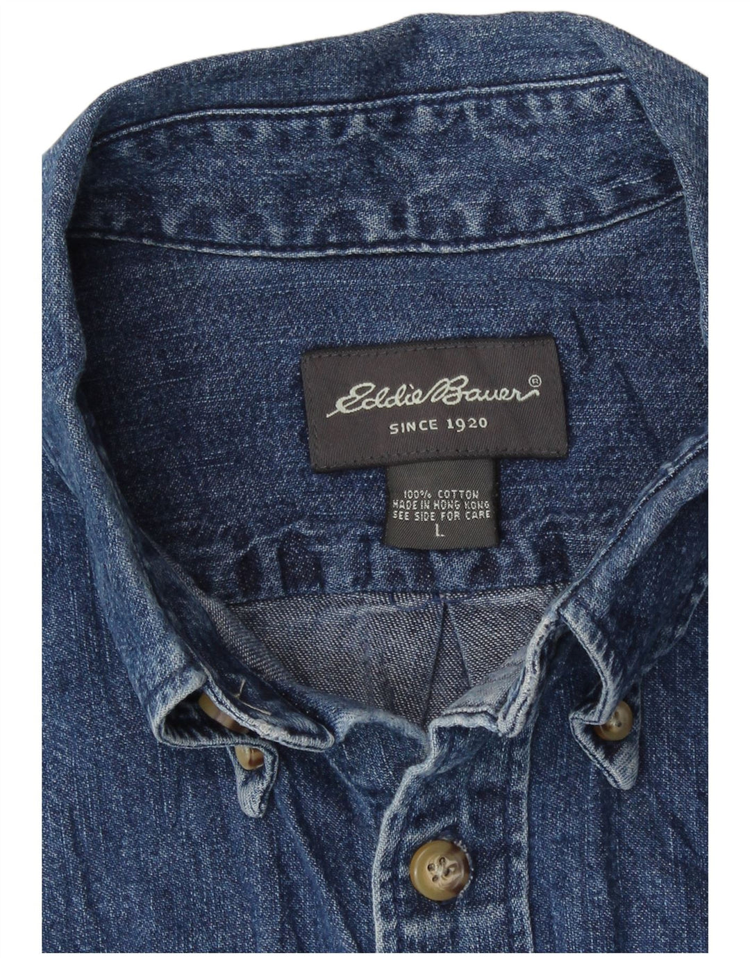 Eddie Bauer Chemise en jean à manches courtes pour homme Grand coton bleu
