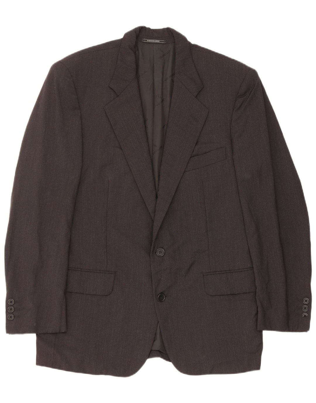 Trussardi Veste Blazer 2 Boutons IT 48 Laine Vierge Noir Moyen Homme