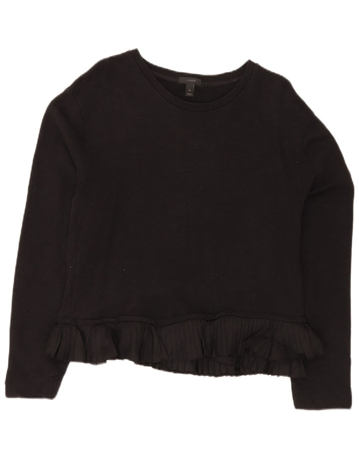 J. CREW Sweat-shirt pour femme UK 14 en coton noir moyen