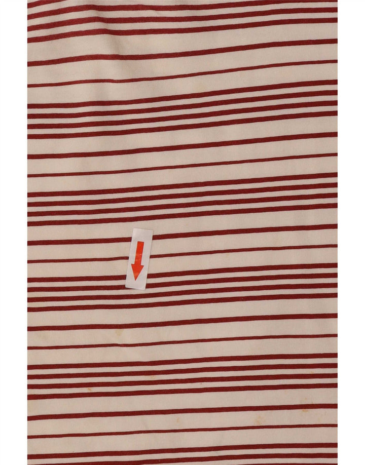 Sergio Tacchini T-Shirt Femme Top IT 44 Polyester Rayé Blanc Moyen