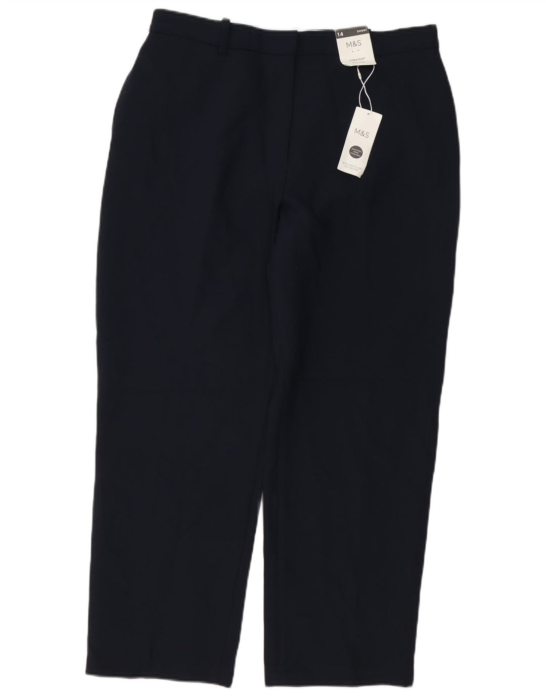 MARKS & SPENCER Pantalon Chino Femme UK 14 Large W34 L27 Bleu Marine