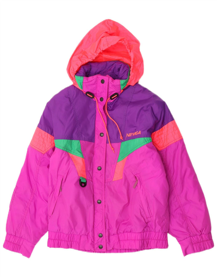 Nevica Veste de ski à capuche pour femme US 6 Medium Pink Colourblock Nylon