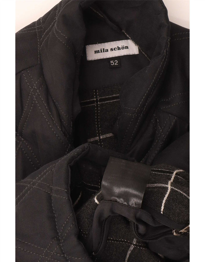 Mila Schon Gilet rembourré pour femme EU 52 4XL Noir Polyester