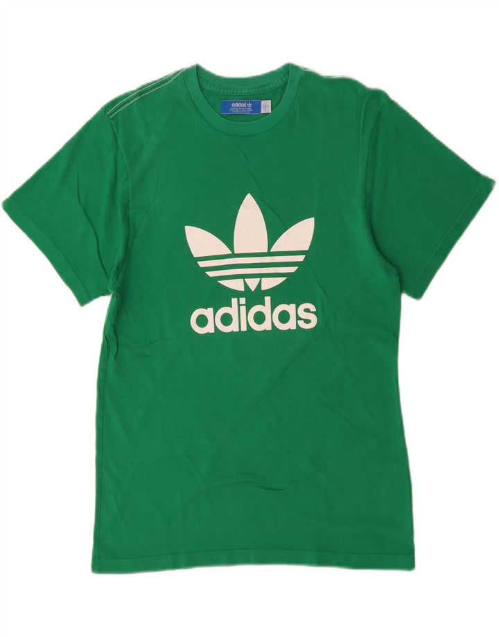 Adidas T-shirt graphique pour homme en coton vert petit