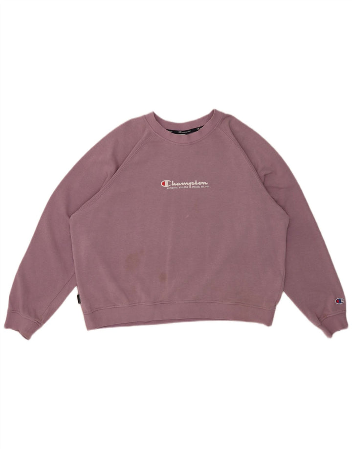 Champion Sweat-shirt surdimensionné graphique pour femme UK 16 Large Violet