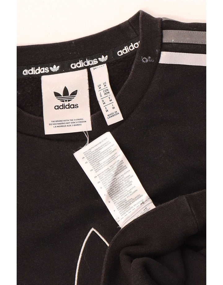 Adidas Sweat-shirt graphique pour homme en coton noir moyen