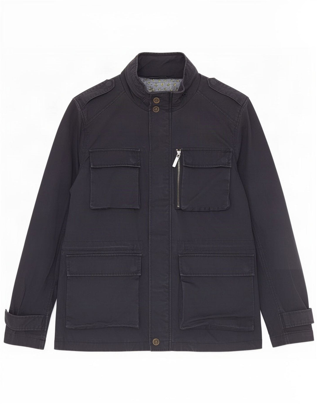 Ted Baker Veste militaire à capuche pour homme Taille 3 Bleu marine moyen Coton