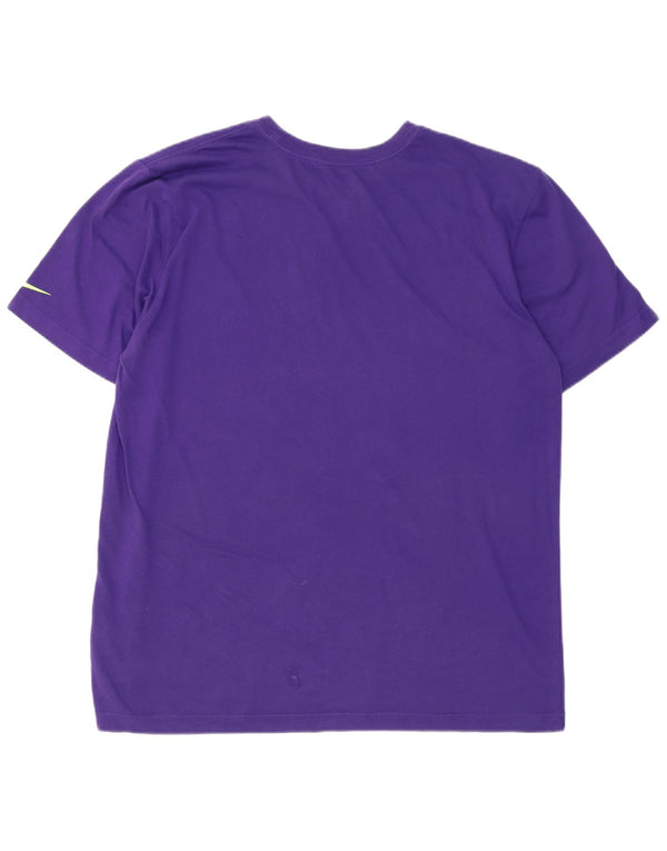 NIKE Hommes Dri Fit Graphic T-Shirt Top XL Violet Coton