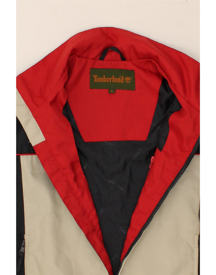 TIMBERLAND Boys Windbreaker Jacket 7-8 Years Black Colourblock Polyester Vintage Timberland and Second-Hand Timberland from Messina Hembry 