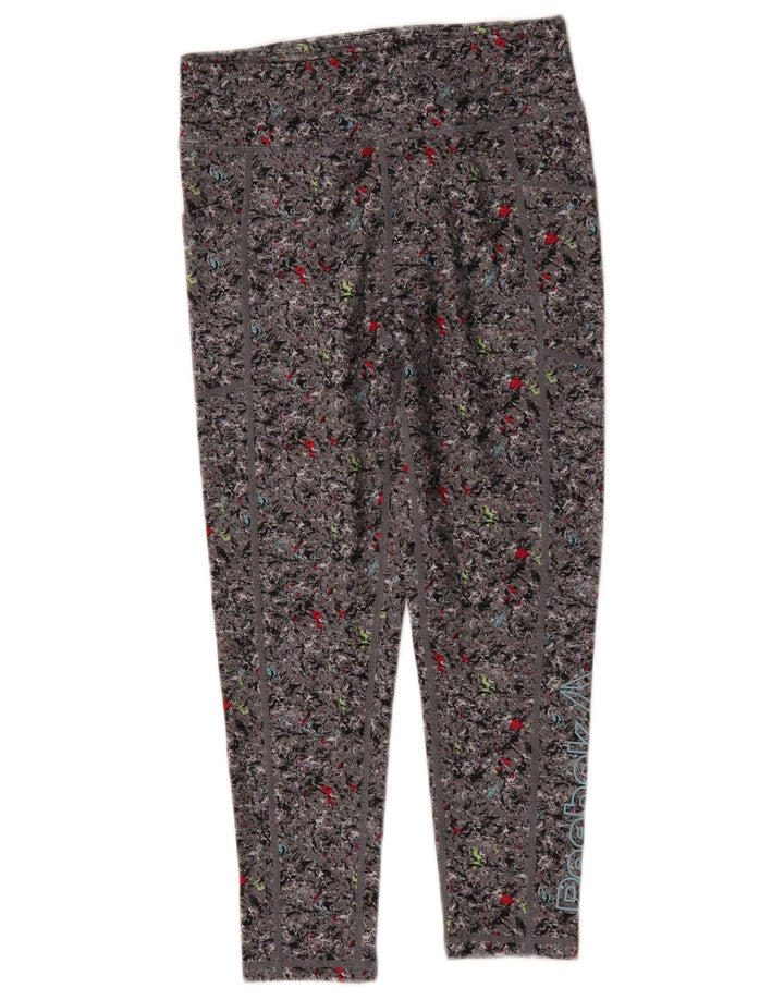 Reebok Leggings Filles 10-11 ans Large Gris Floral Polyester