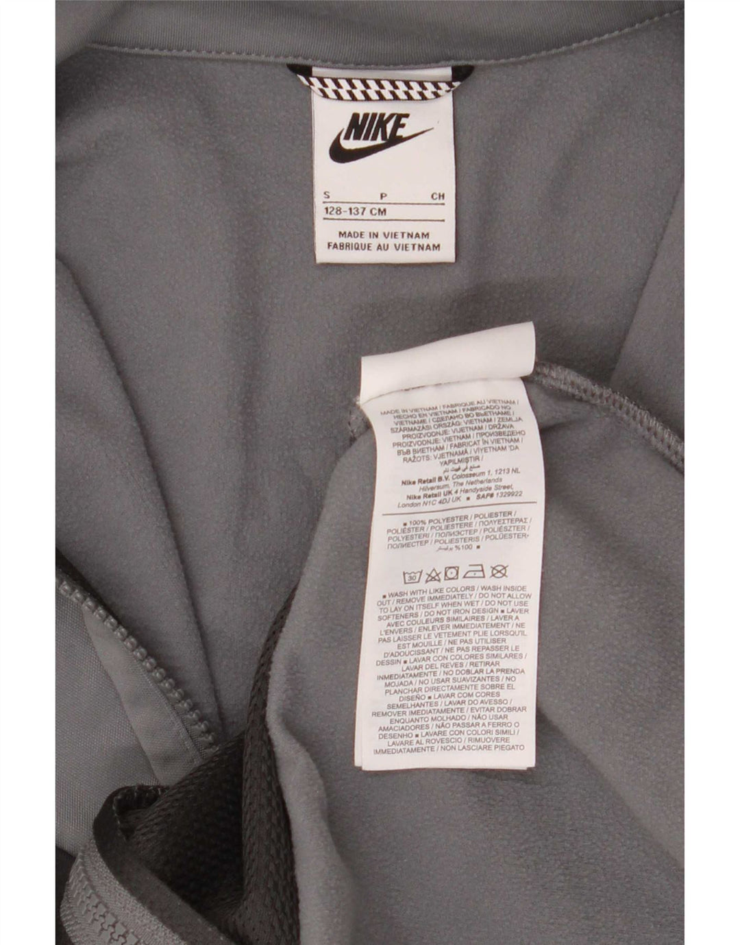 Veste de survêtement Nike Graphic pour garçon, 8-9 ans, petit, gris, colour block