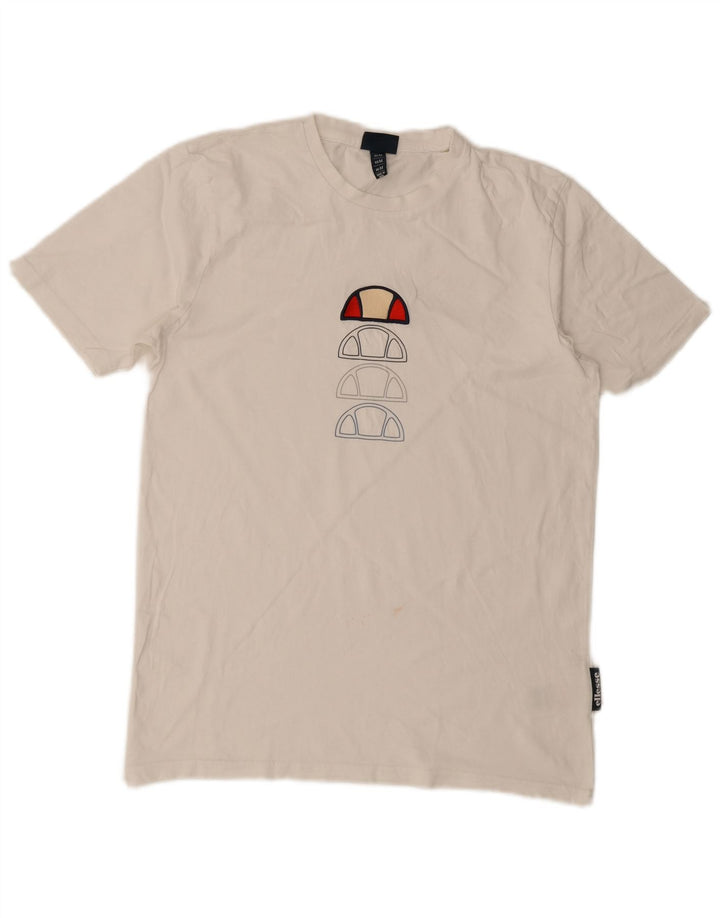 Ellesse T-Shirt Graphique Homme Blanc Moyen Coton