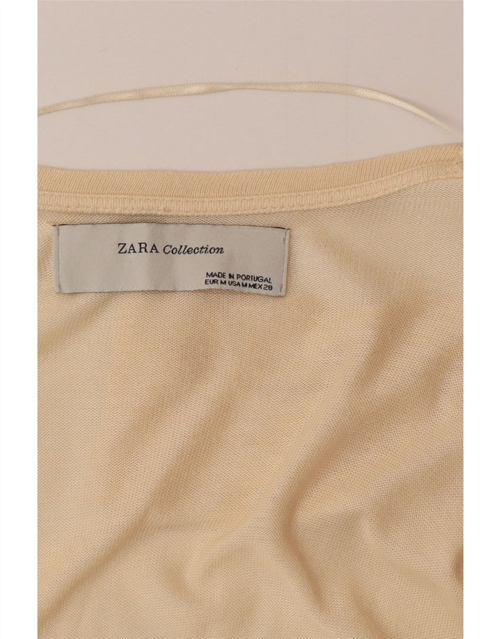 Zara Cardigan long pour femme UK 12 Beige moyen