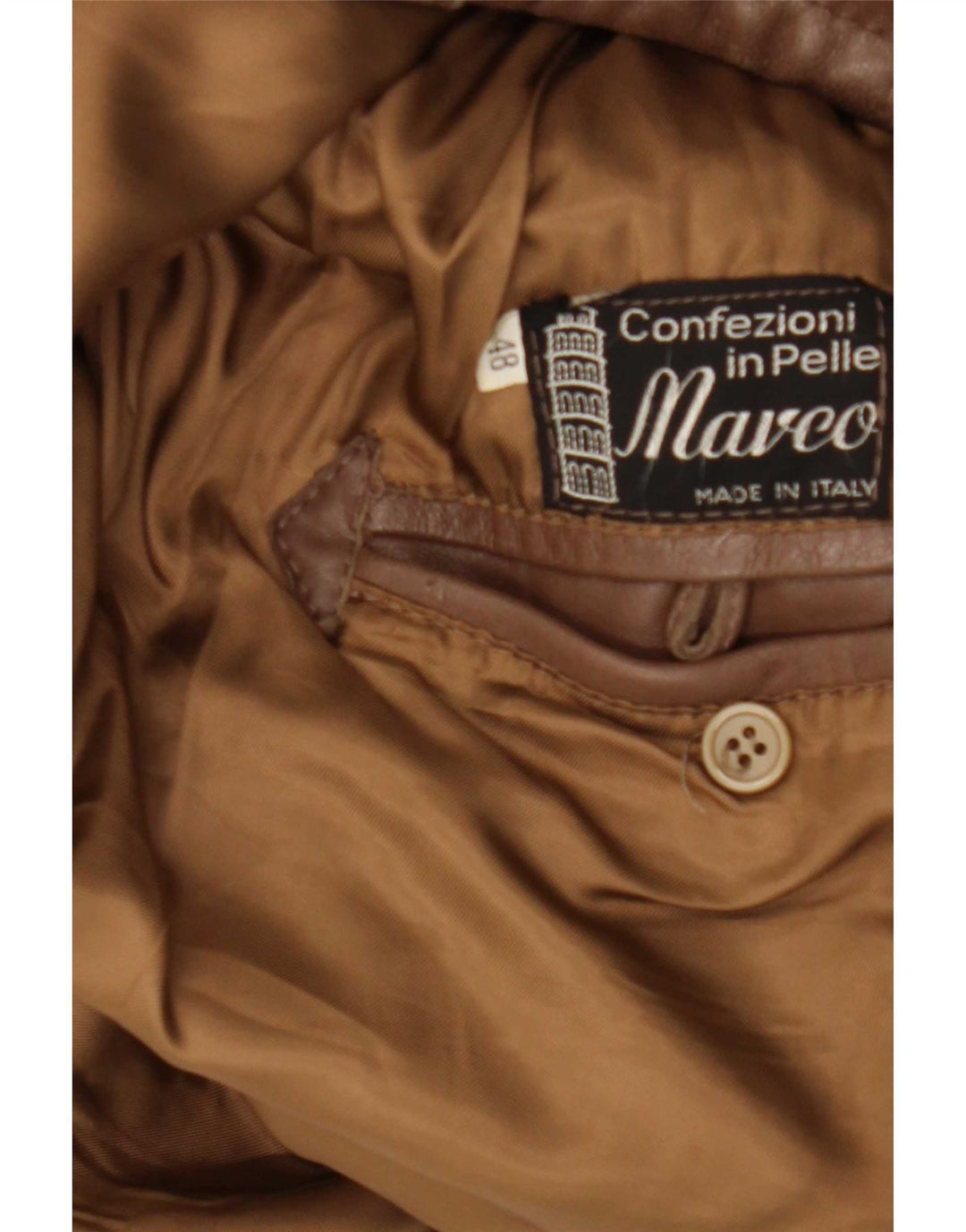 Veste en cuir homme vintage IT 48 Cuir marron moyen