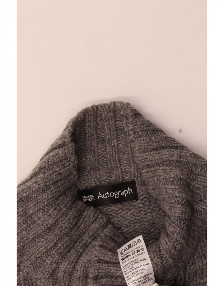 Marks & Spencer Pull autographe à col boutonné pour homme, grand gris