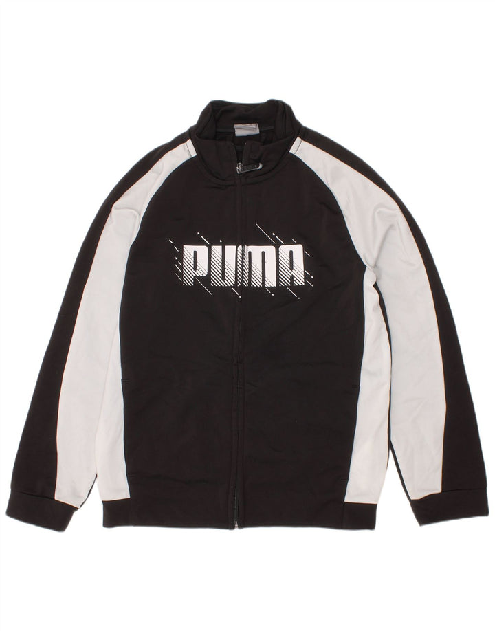 Puma Veste de survêtement graphique pour garçon 7-8 ans Noir Colourblock