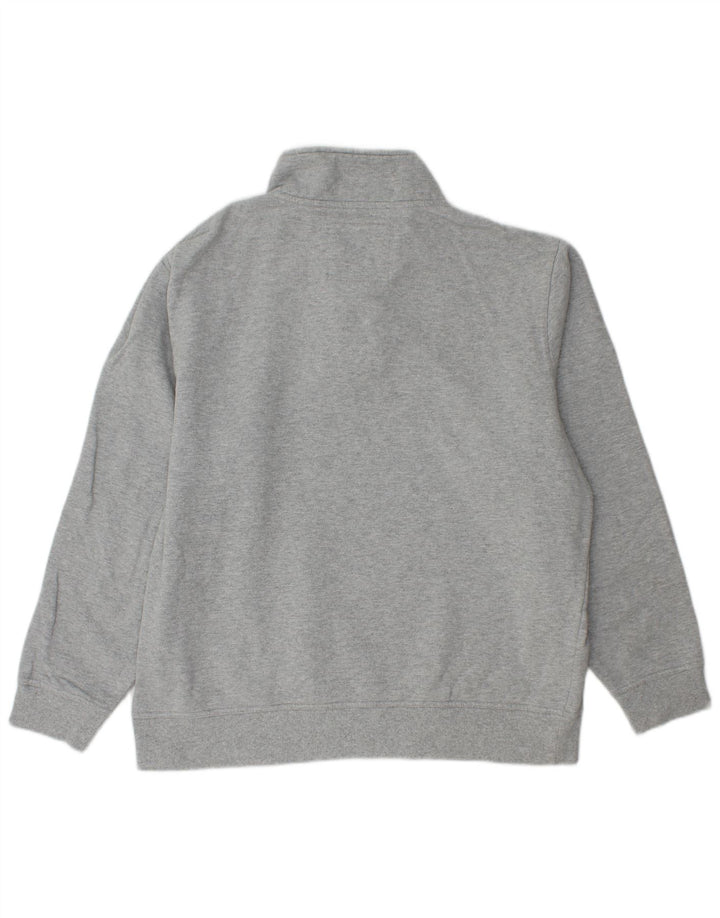 CREW CLOTHING Sweat-shirt à col zippé pour femme UK 20 2XL Gris Coton