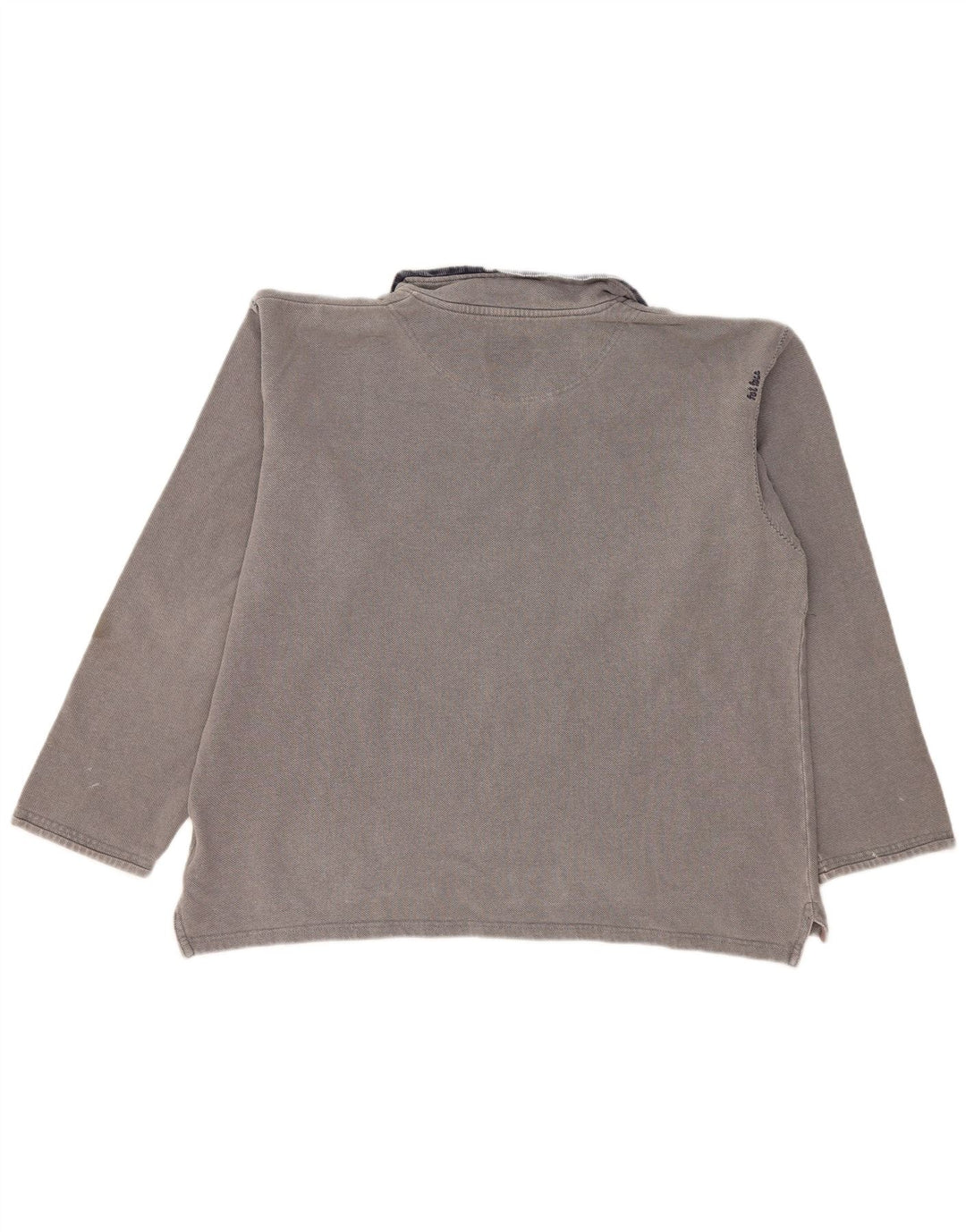 Fat Face Sweat-shirt à col zippé pour homme en coton gris Taille L