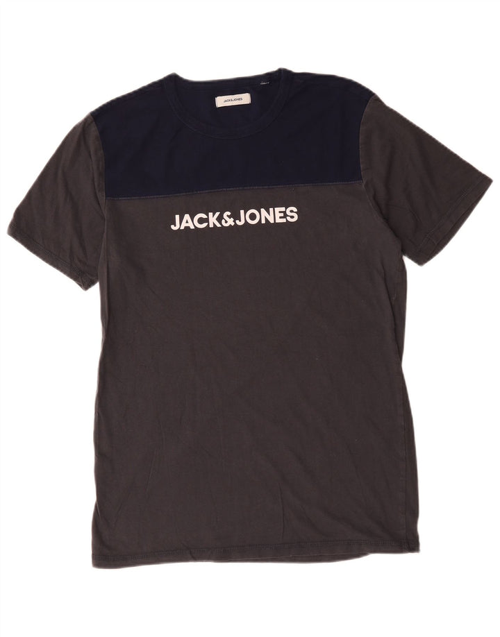 Jack & Jones Tee-Shirt Graphique Homme Gris Moyen Colourblock