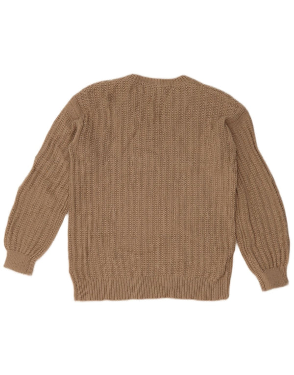 Marks & Spencer Pull surdimensionné à col en V pour femme UK 6 XS Beige