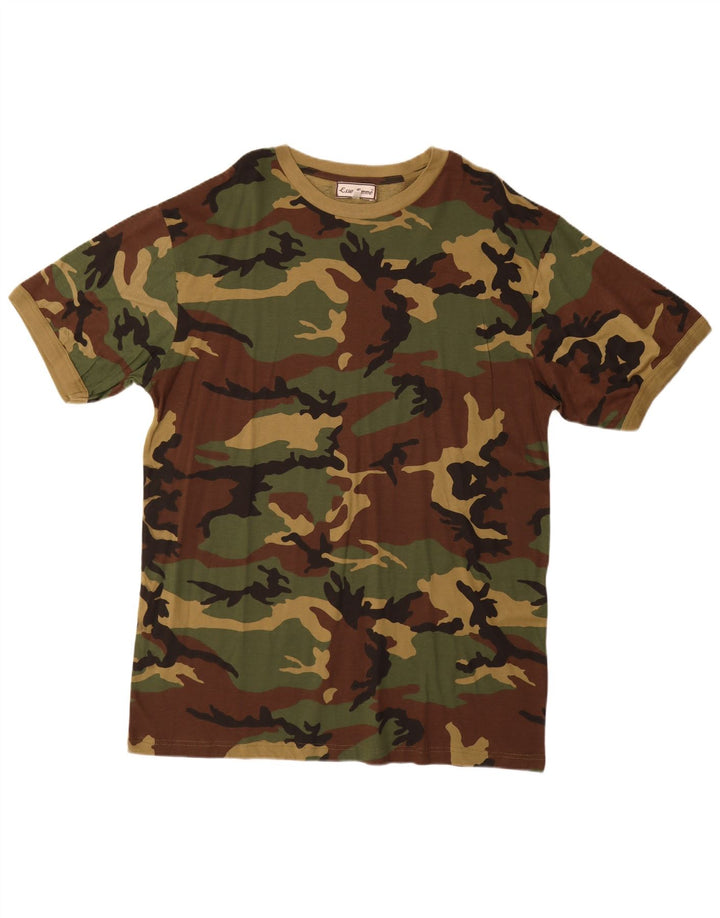 ESSE EMME T-Shirt Homme Top 2XL Kaki Camouflage Coton