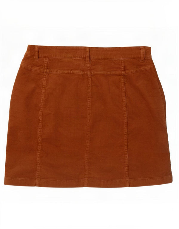 Fat Face Jupe en velours côtelé pour femme UK 12 Medium W32 Coton marron