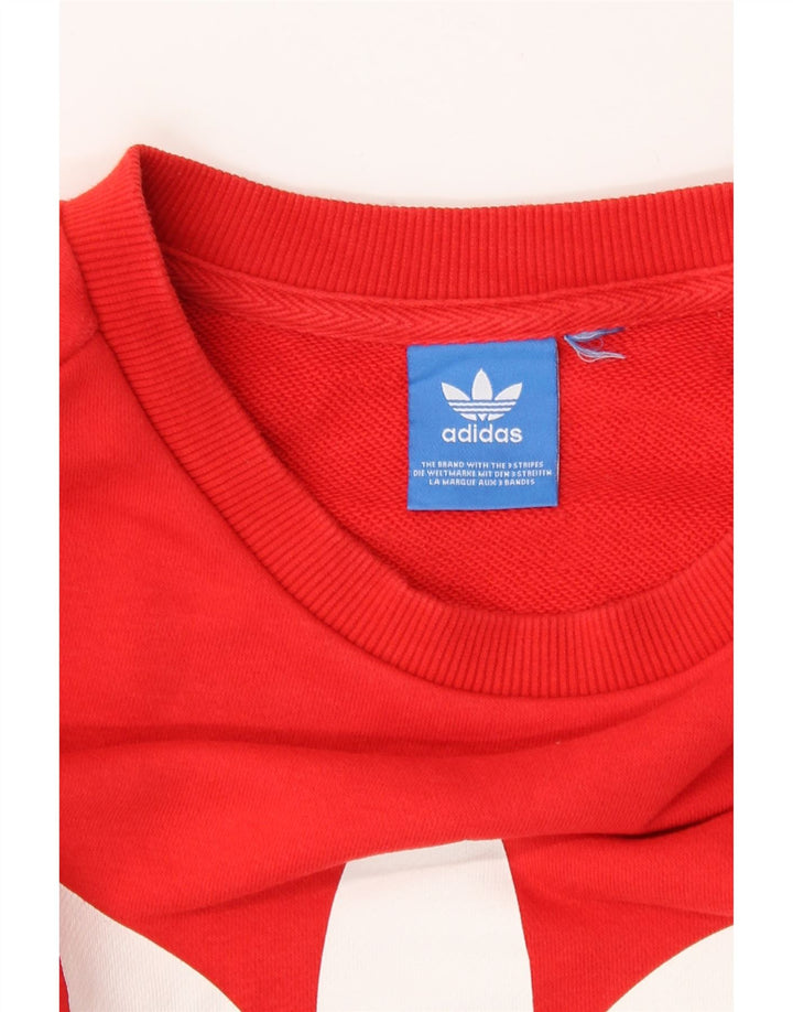 Adidas Sweat-shirt graphique pour femme UK 8 Petit Rouge