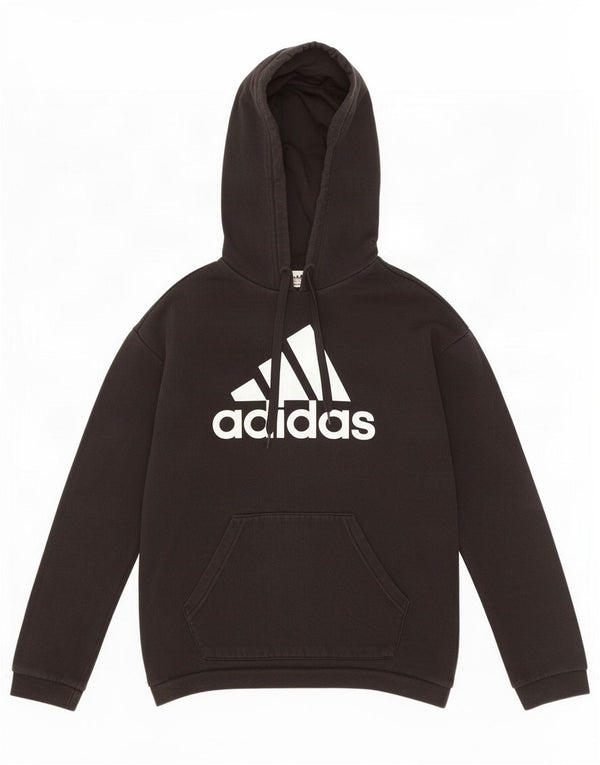 Adidas Pull à capuche surdimensionné graphique pour femme UK 4/6 XS Noir Coton