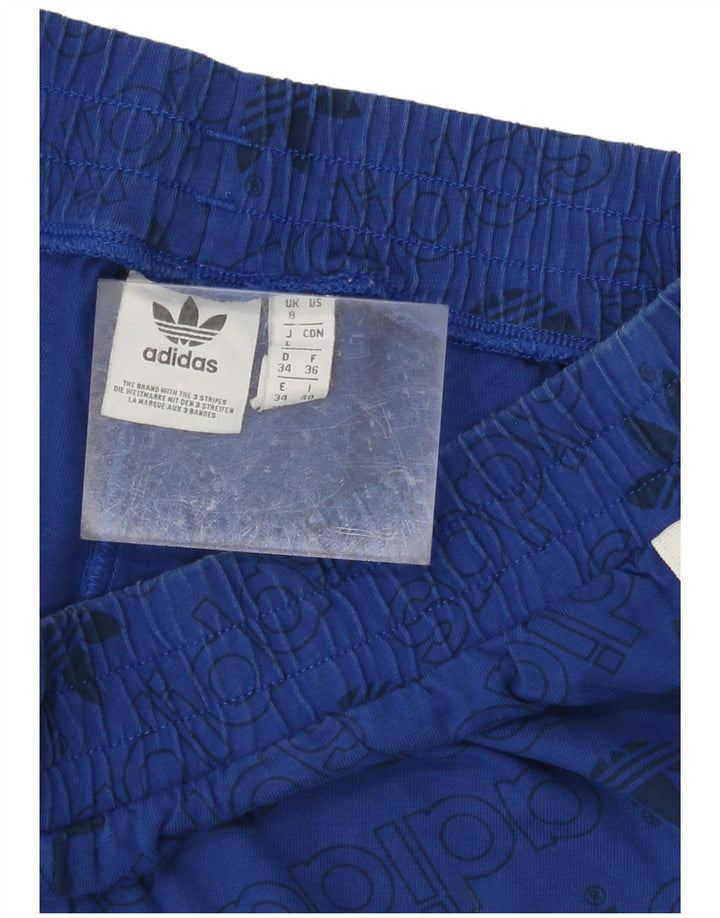 ADIDAS Short de sport graphique pour femme UK 8 Small Bleu