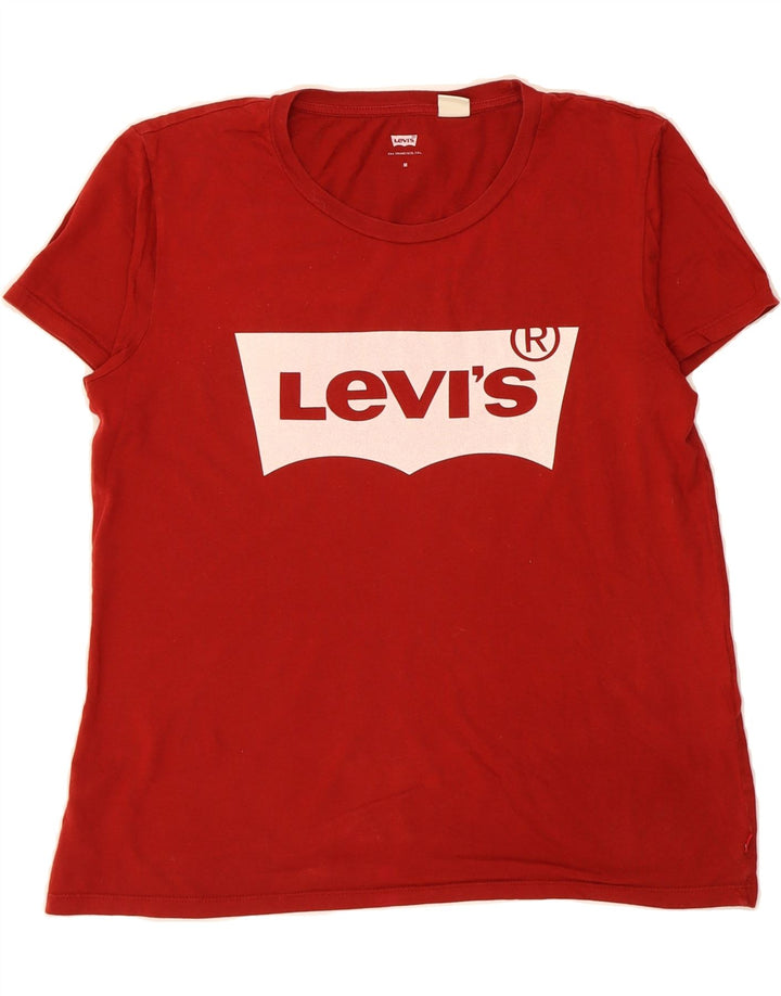 LEVI'S Mens Graphic T-Shirt Top Medium Red Cotton Vintage Levi's and Second-Hand Levi's from Messina Hembry 