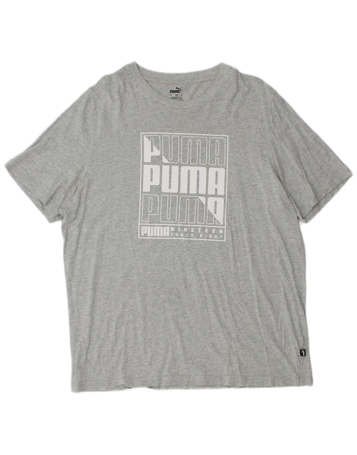 PUMA T-Shirt Graphique Homme XL Gris Chiné