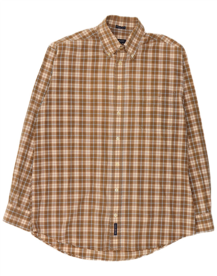 GANT Chemise Homme Beige Moyen Carreaux Coton