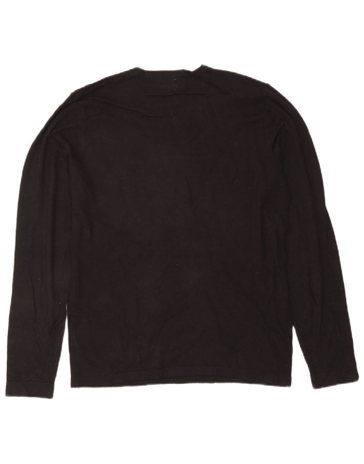 Zara Pull à col rond pour homme Noir moyen