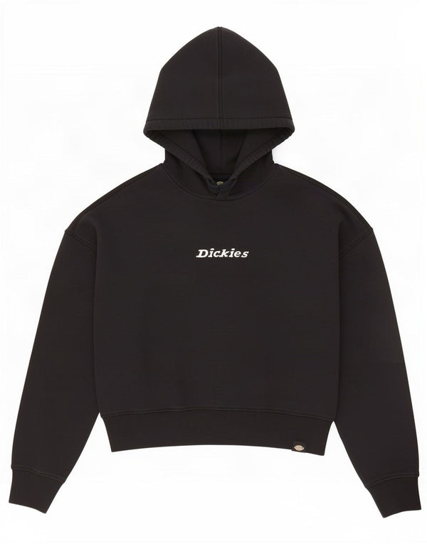 Dickies Pull à capuche surdimensionné graphique pour femme UK 44 en coton noir moyen
