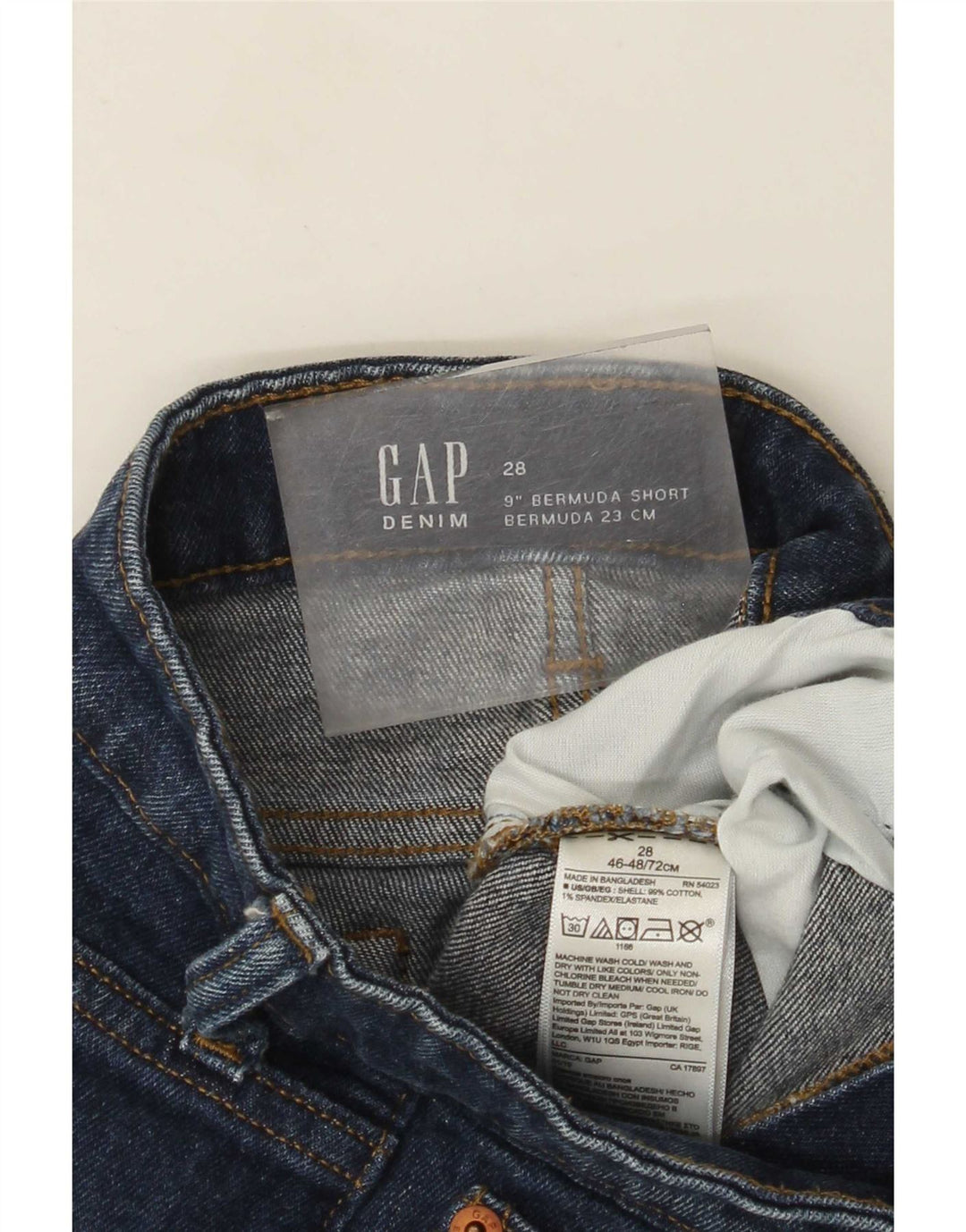 Gap Bermuda En Jean Femme W28 Bleu Moyen Coton