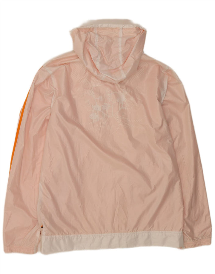 Adidas Veste de pluie à capuche graphique pour homme UK 38 Polyester blanc moyen