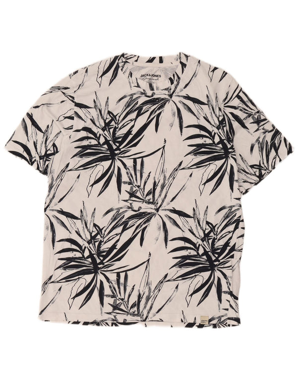 Jack & Jones T-Shirt Homme Haut Large Blanc Floral Coton
