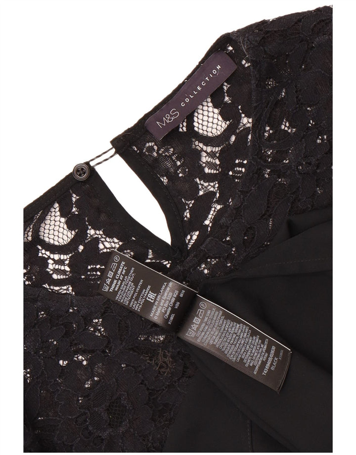 Marks & Spencer Chemisier surdimensionné à manches longues pour femme UK 16 Large Noir